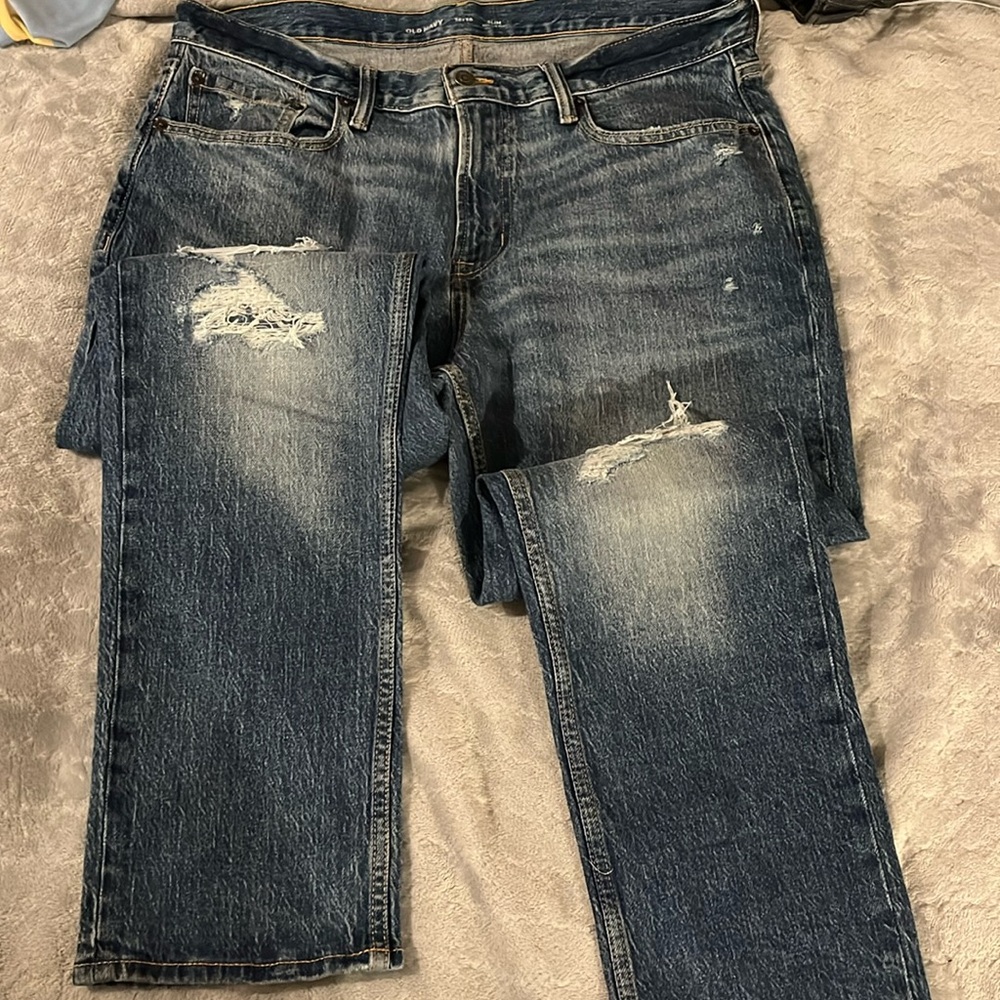 old navy slim ripped jeans